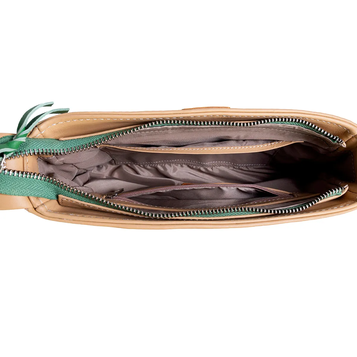 Abelardo Garden Party Green/Beige Shoulder Strap Bag