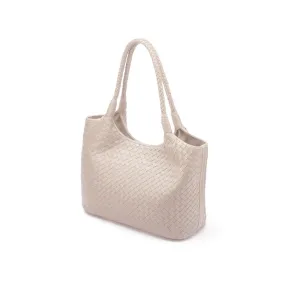 Anya Woven Leather Shoulder Bag - Ivory