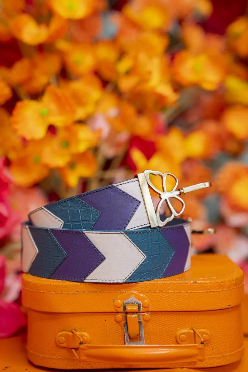 Bag Strap Chevron Plum Forest Cream