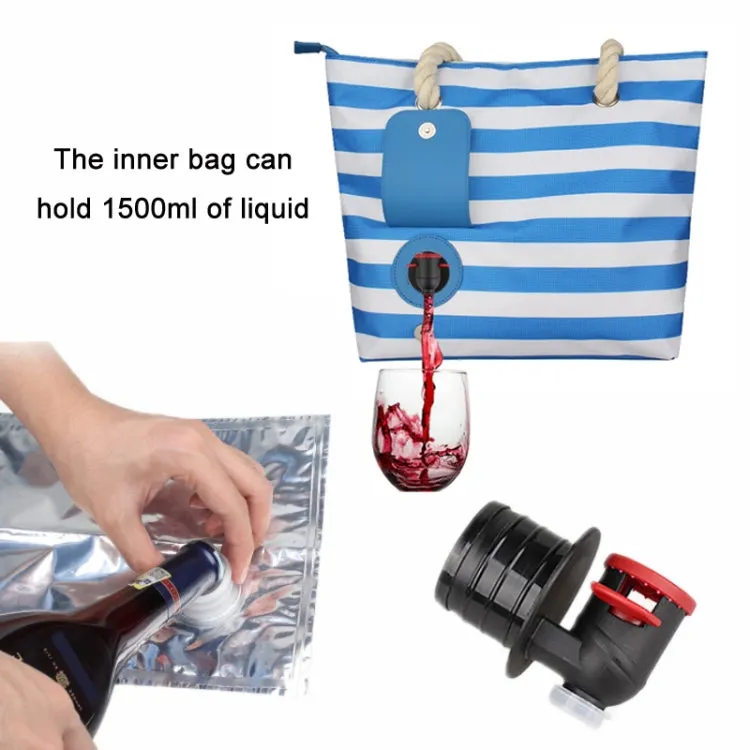 Beach Picnic Portable Wine Insulation Bag(Blue Liner Bag)