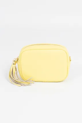Beau - Italian Leather Crossbody Bag - Lemon, Pebbled