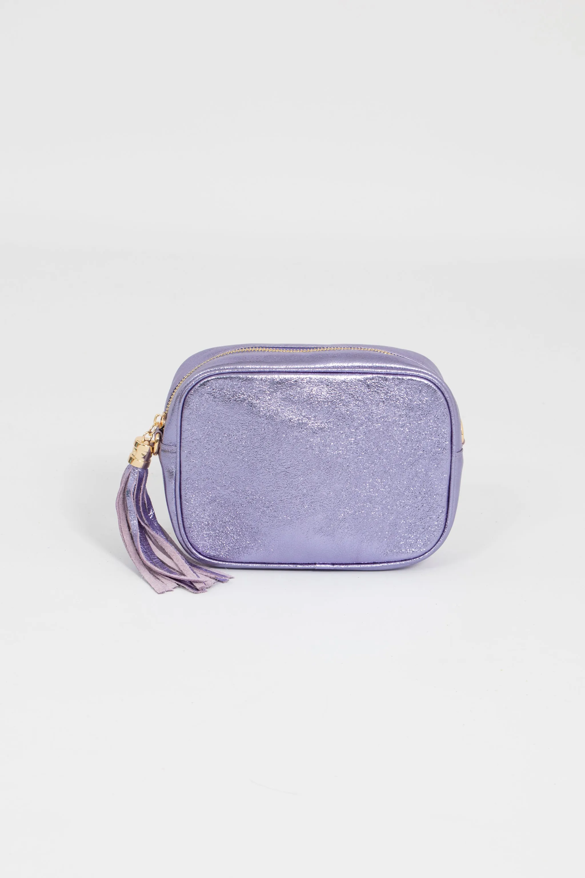 Beau - Italian Leather Crossbody Bag - Lilac, Metallic