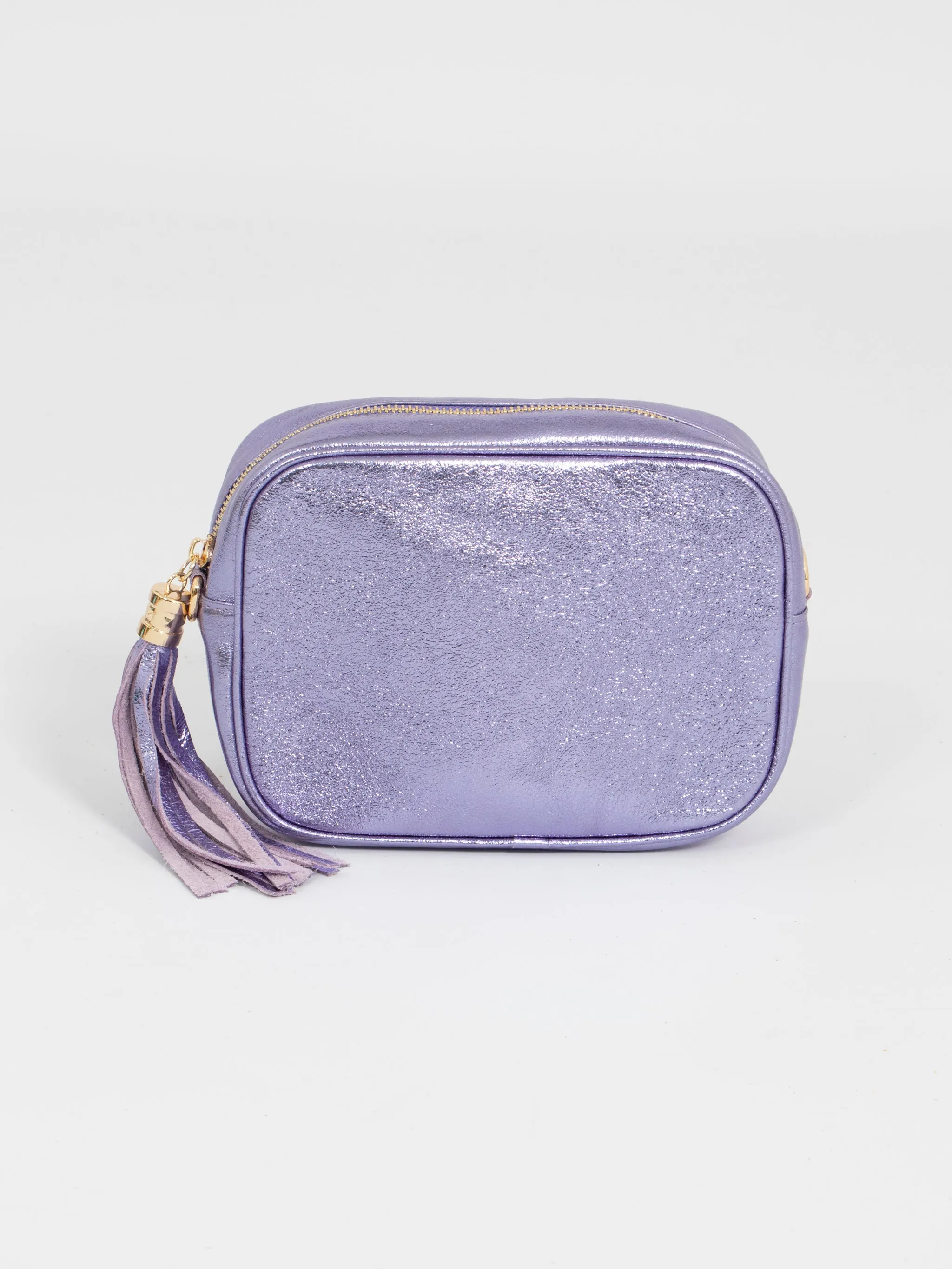 Beau - Italian Leather Crossbody Bag - Lilac, Metallic