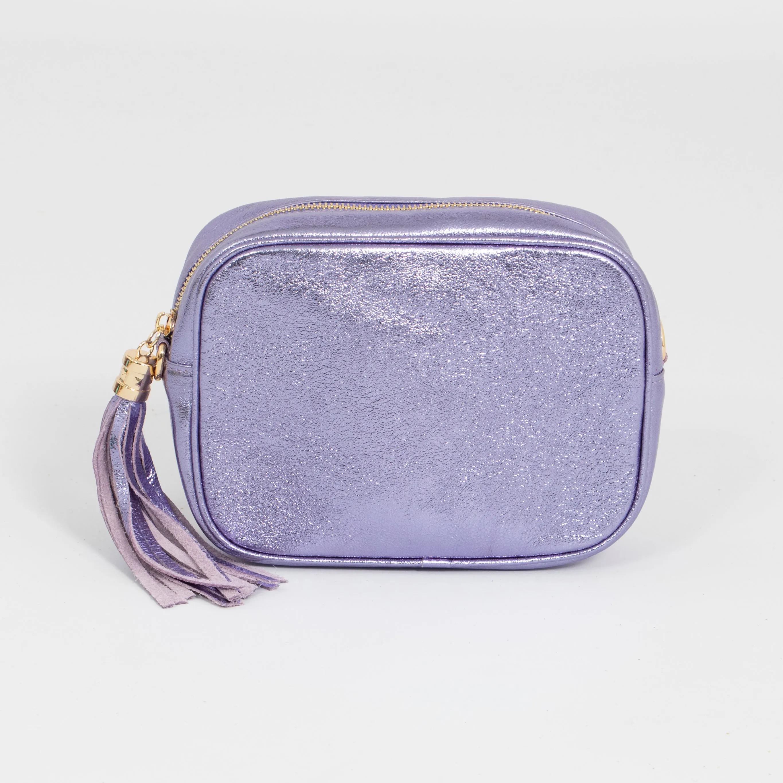 Beau - Italian Leather Crossbody Bag - Lilac, Metallic