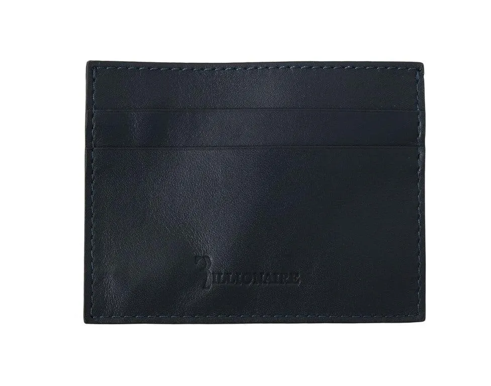 Billionaire Italian Couture Blue Leather Cardholder Wallet