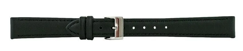 Black Matte Padded Stitch Watch Band 14mm 105893