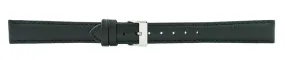 Black Padded Stitch Watch Band 16mm (Long) 110903