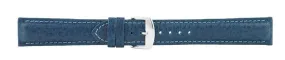 Blue Padded Stitch Leather Watch Band 18mm 110896
