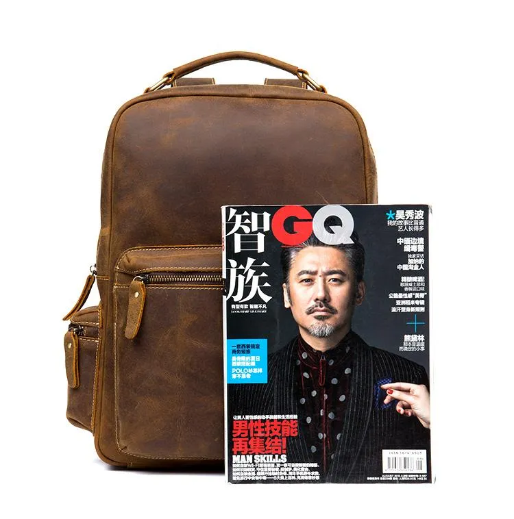 Brown Genuine Vintage Leather Backpack