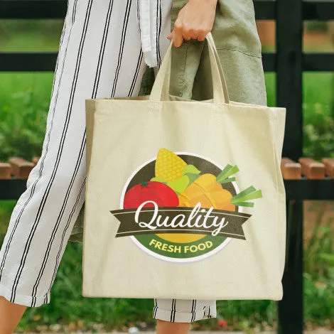 Calico/Cotton Galleria Shopping Tote Bag - Short Handles