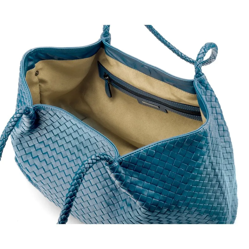 Cassidy Woven Slouchy Bag - Turquoise