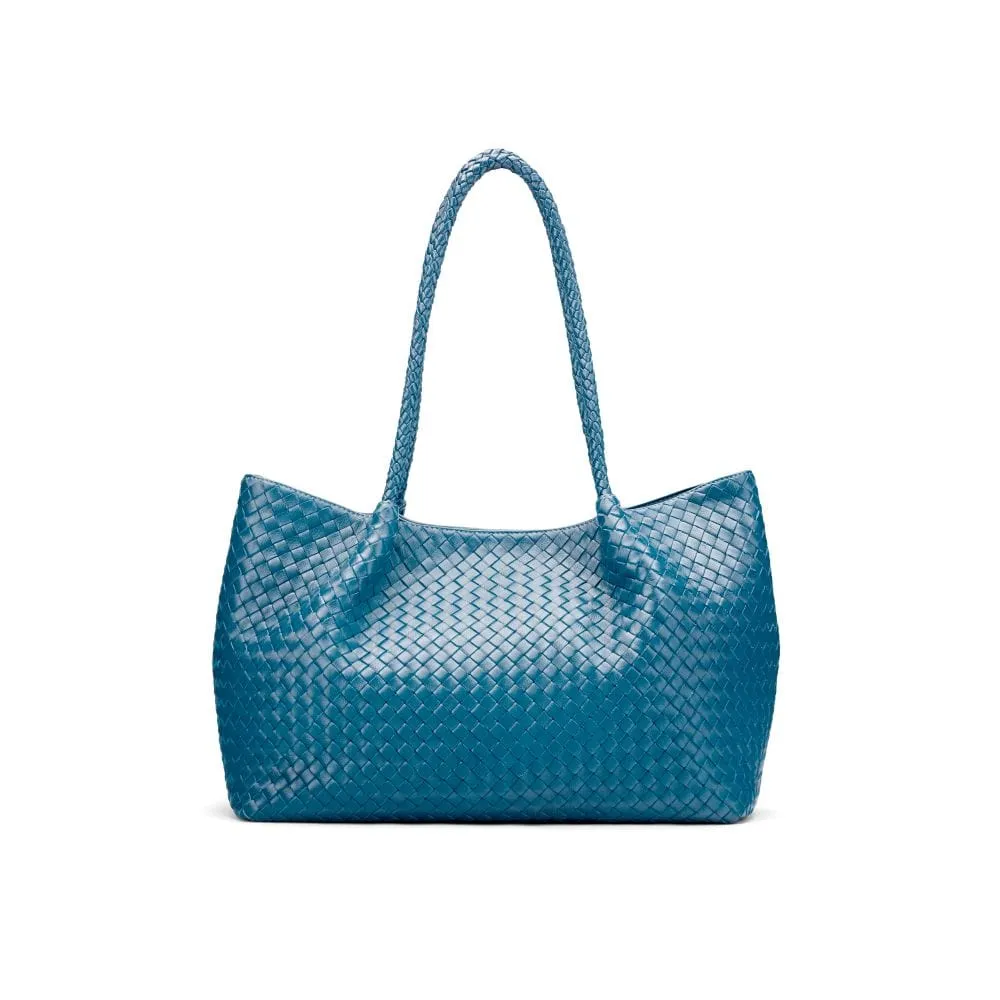 Cassidy Woven Slouchy Bag - Turquoise