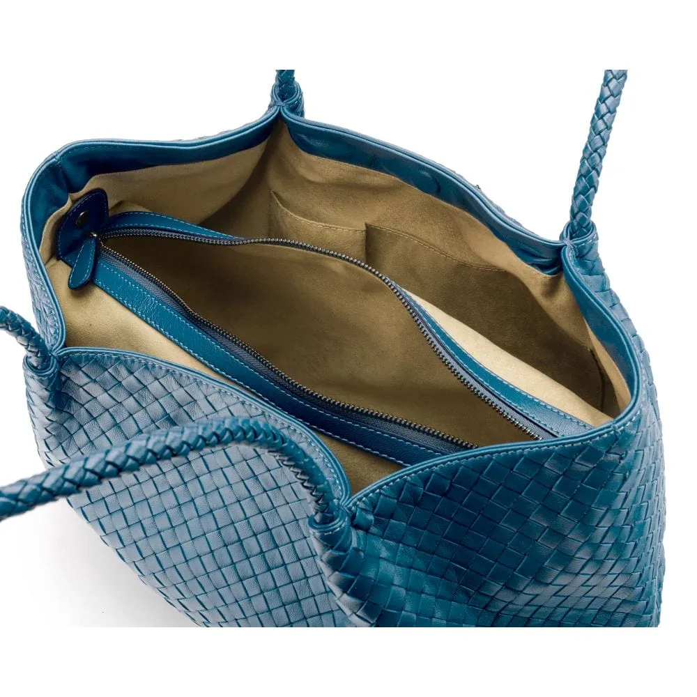 Cassidy Woven Slouchy Bag - Turquoise