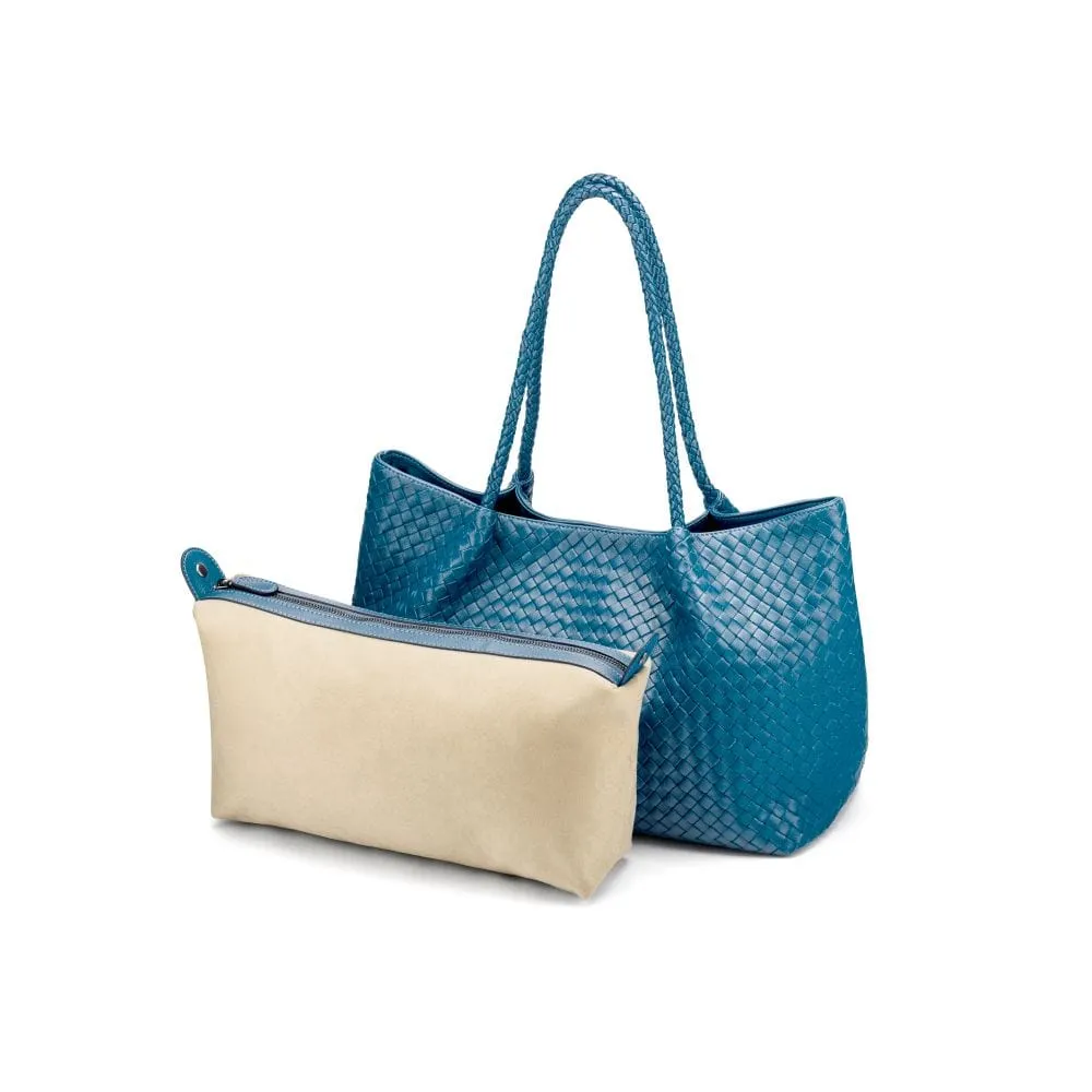 Cassidy Woven Slouchy Bag - Turquoise