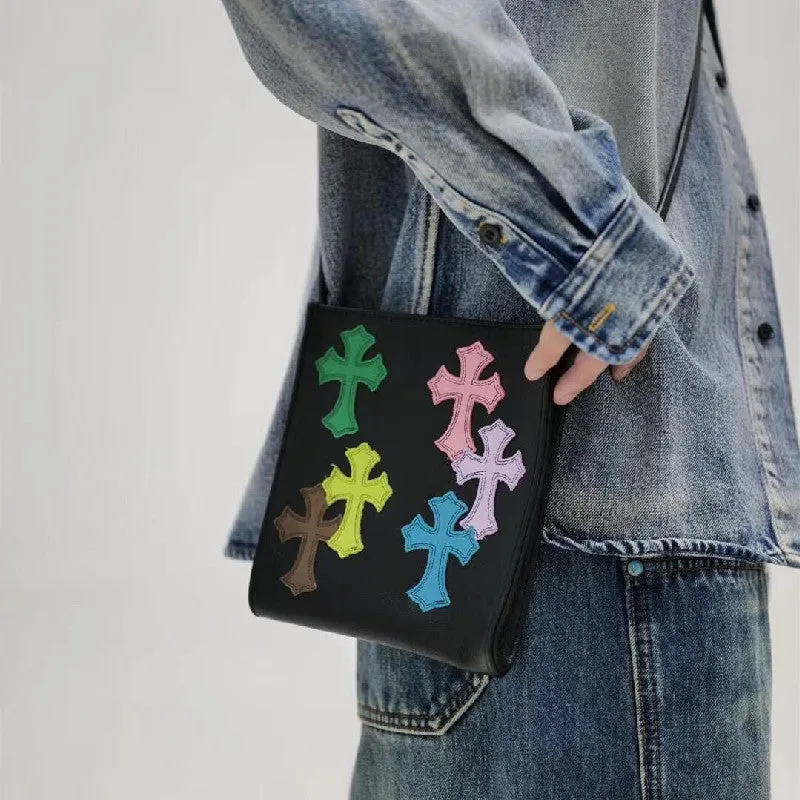Chh Chrome Heart Leather Bag Colored Leather Cross