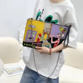 Chh Chrome Heart Leather Bag Embroidered Shoulder Crossbody Bag