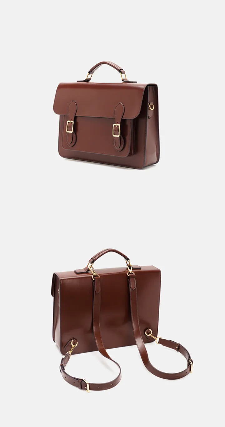 Classic Convertible Leather Backpack School Bag Satchel Briefcase Handbag