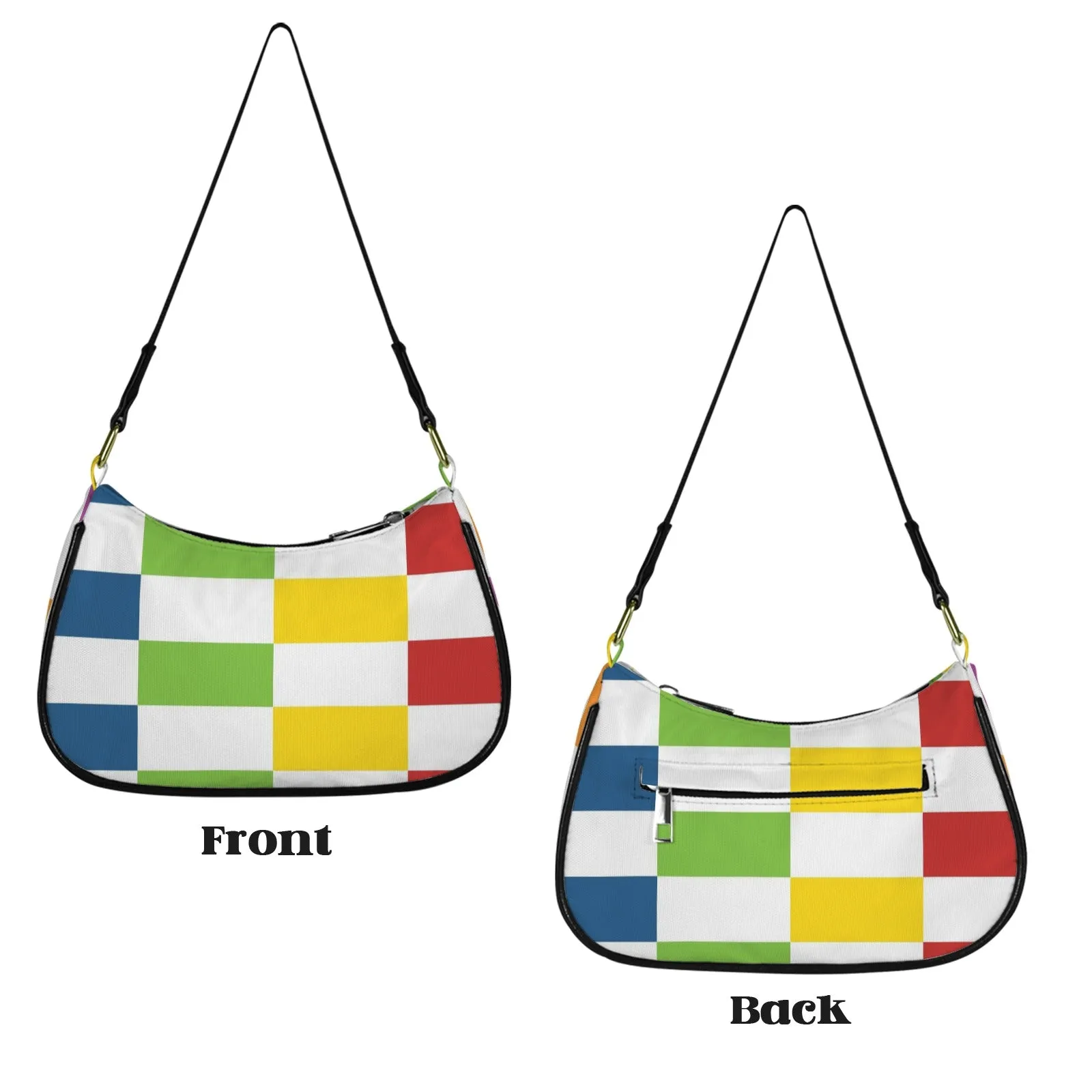 Color Bars Women's Shoulder Bag-Black Strap