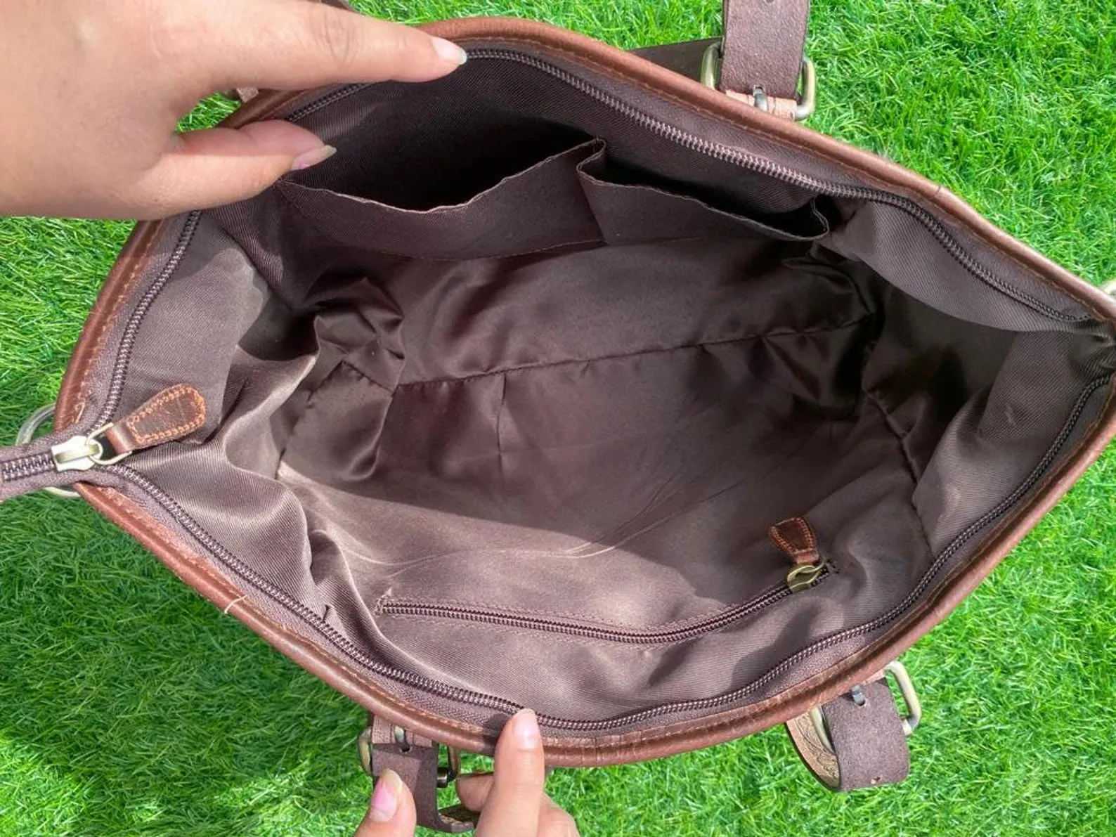 Cowhide Tote Bag Tooled Leather