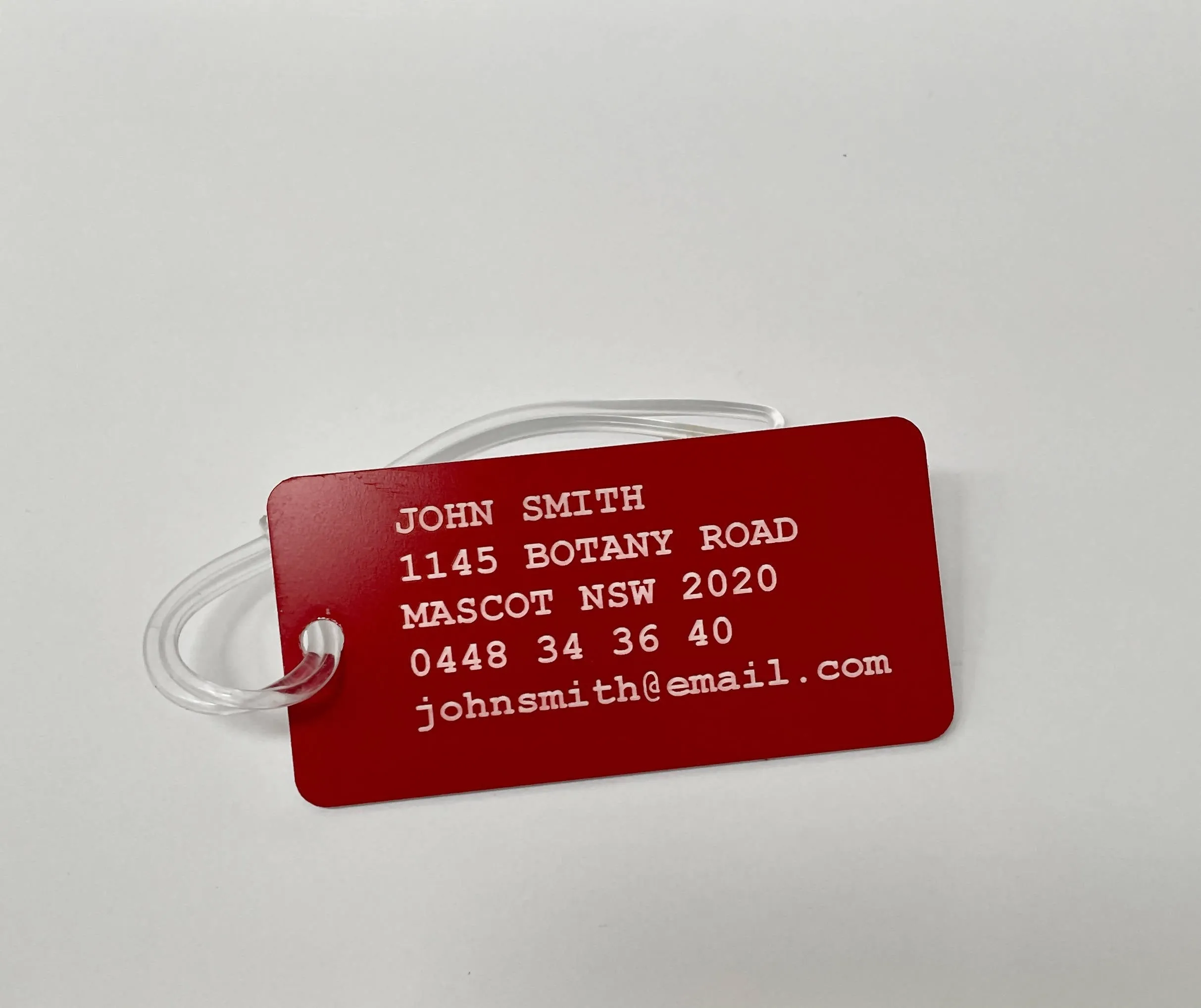CUSTOM LUGGAGE TAG RED