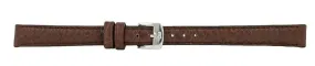 Dark Brown Padded Stitch Leather Watch Band 12mm 106197