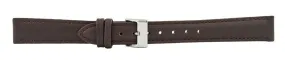 Dark Brown Padded Stitch Leather Watch Band 14mm 105991