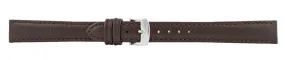 Dark Brown Padded Stitch Leather Watch Band 14mm (Long) 110902