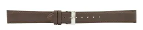 Dark Brown Padded Stitch Leather Watch Band 18mm (Long) 105737
