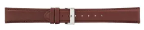 Dark Brown Padded Stitch Leather Watch Band 20mm 106225