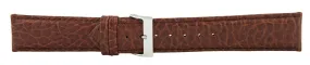 Dark Brown Padded Stitch Leather Watch Band 22mm 175934