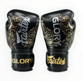 Fairtex BGVG3 GLORY MUAY THAI BOXING GLOVES 10-14 oz BLACK