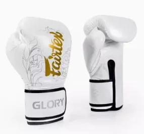 Fairtex BGVG3 GLORY MUAY THAI BOXING GLOVES 10-14 oz White