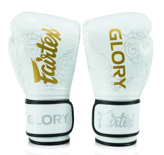 Fairtex BGVG3 GLORY MUAY THAI BOXING GLOVES 10-14 oz White