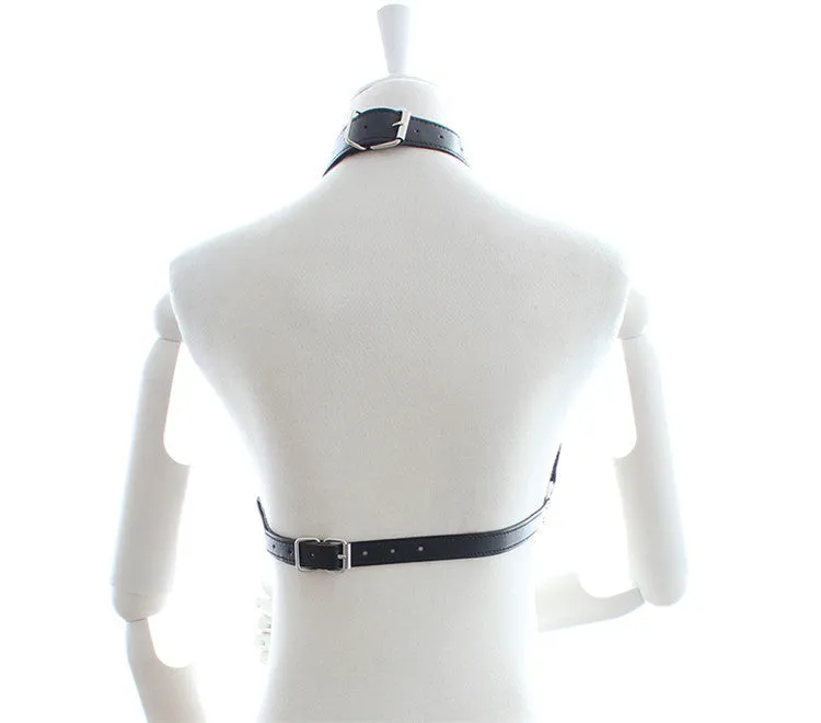 Faux Leather Open Cup Fetish Bra
