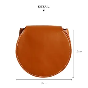 Genuine Leather Round Bag Round Leather Crossbody Bag