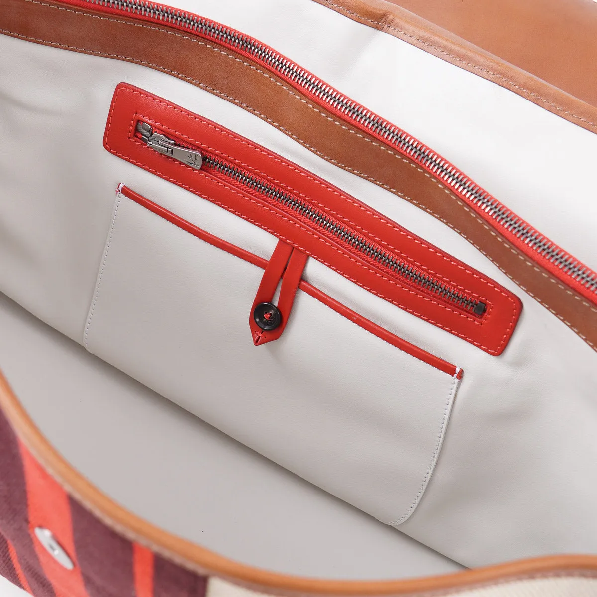 Isaia Canvas and Leather Weekender Bag
