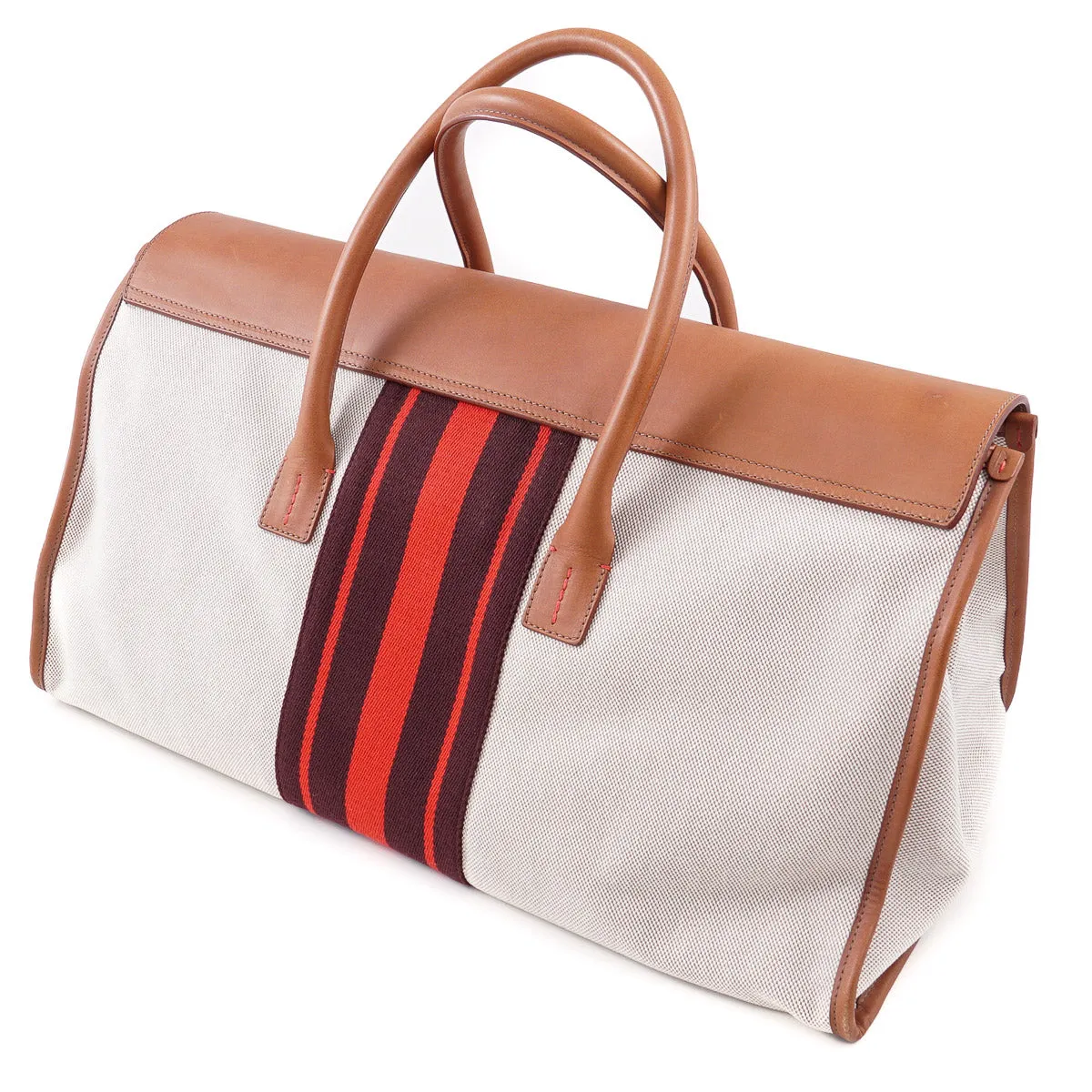 Isaia Canvas and Leather Weekender Bag