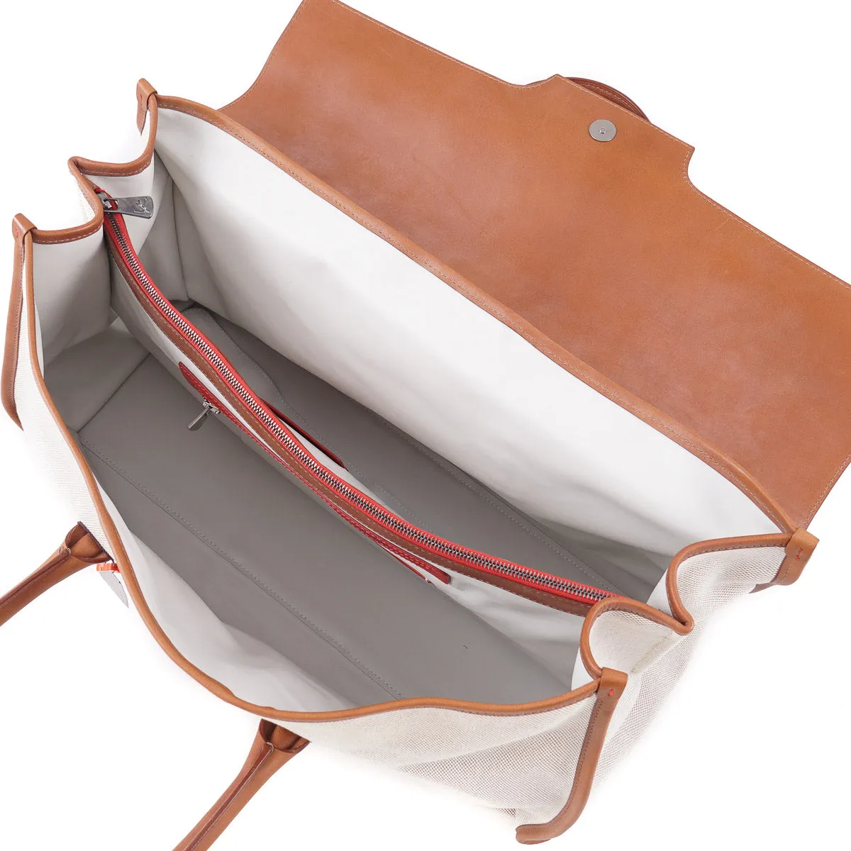 Isaia Canvas and Leather Weekender Bag
