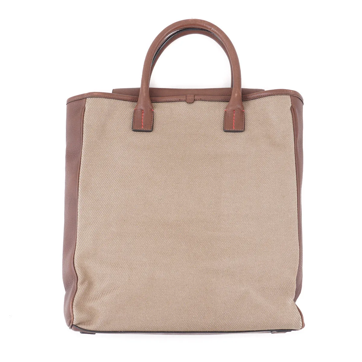 Isaia Wool and Leather Tote Bag