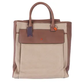 Isaia Wool and Leather Tote Bag