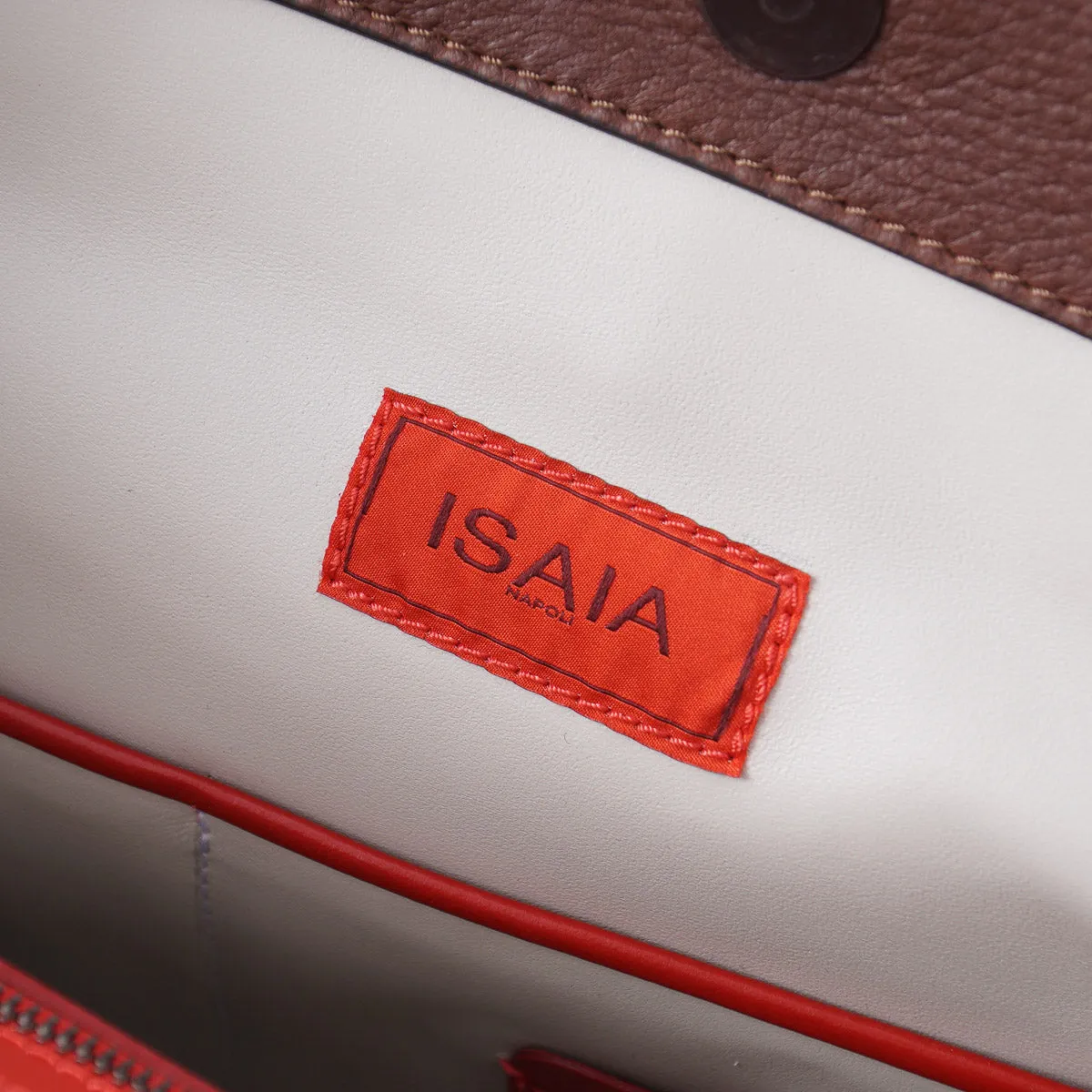 Isaia Wool and Leather Tote Bag