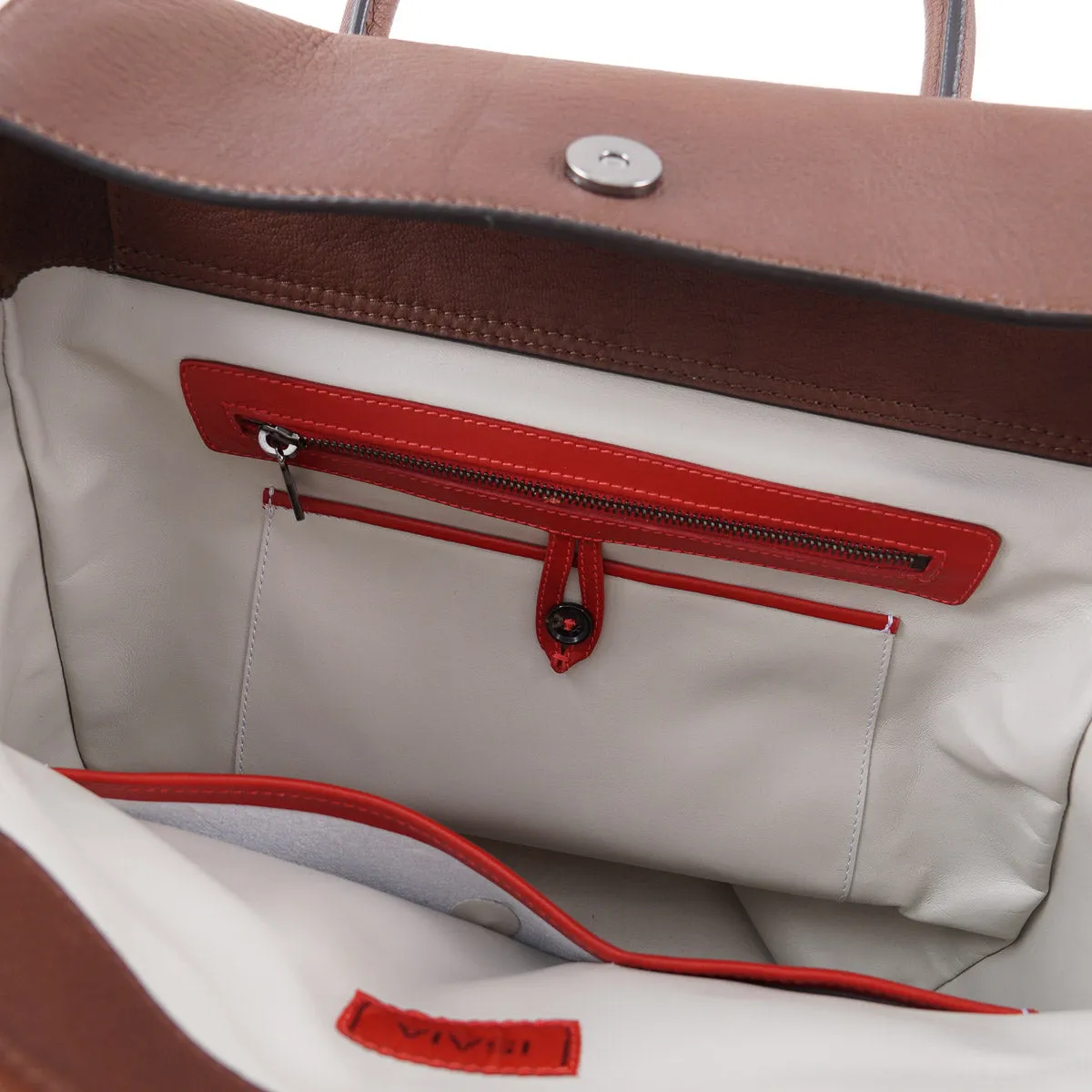 Isaia Wool and Leather Tote Bag