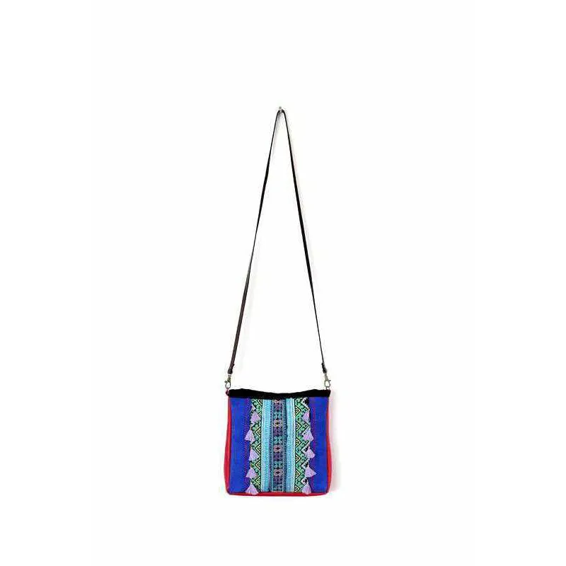 Leather Embroidered Crossbody Bag - Thailand