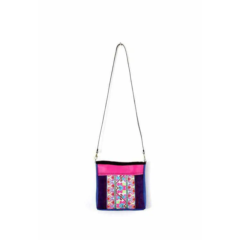 Leather Embroidered Crossbody Bag - Thailand