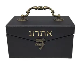 Leather Esrog Box-Black