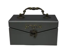 Leather Esrog Box- Grey