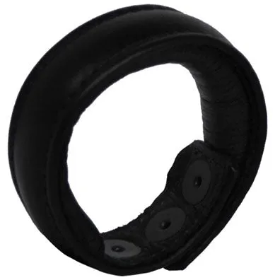 Leather Padded Cock Ring (Black/Grey)