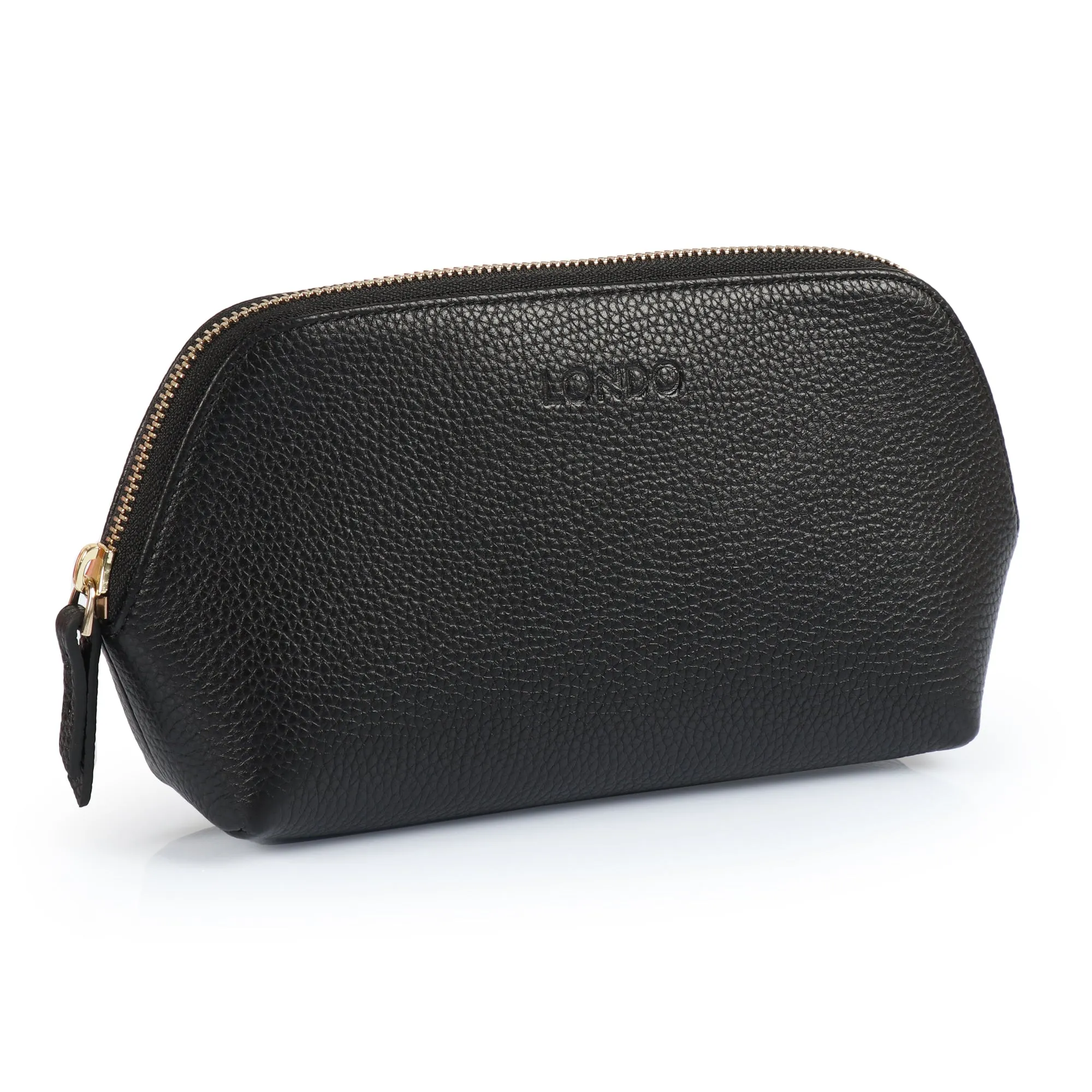 Londo Top Grain Leather Makeup Bag Cosmetic Pouch Travel Organizer Toiletry Clutch