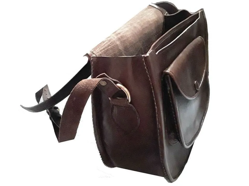 Médaillon Leather Bag - Hamsa - Brown