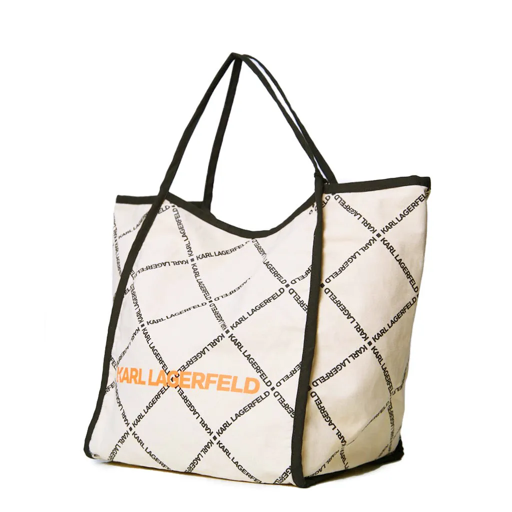 Modern Woman's Metallic Fastened Shopping Bag with Logo Finish